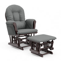 Storkcraft Hoop Glider and Ottoman - Espresso/Gray Chair