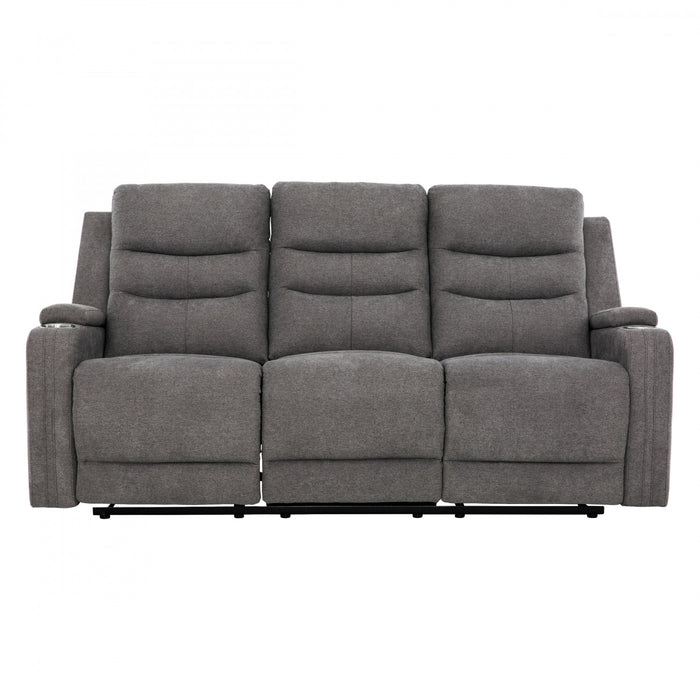 Preston 75 in. Upholstered Power Reclining Sofa - Grey