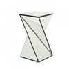 Molly Light-reflecting Design Geometric Mirrored Accent Side Table With Glass And Engineered Wood, Silver