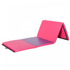 Soozier 4'x10'x2'' Folding Gymnastics Tumbling Mat, Exercise Mat With Carrying Handles For Yoga, Mma, Martial Arts, Stretching, Core Workouts, Pink And Purple