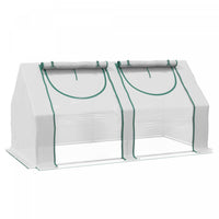 Outsunny 6' X 3' X 3' Mini Greenhouse With 2 Pe/plastic Covers, White