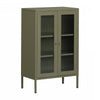 Kodali Glass Door Accent Cabinet - Olive Green