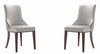 Manhattan Comfort Set of 2 Shubert Modern Faux Leather & Velvet Dining Chairs - Light Grey