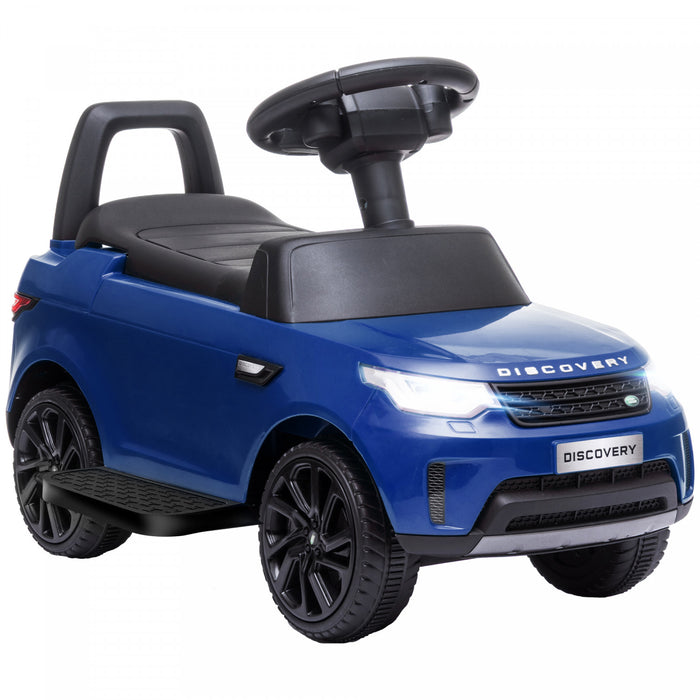 Qaba 6v Electric Car For Kids, 2 In 1 Sliding Car Battery Powered Ride-On Toy For Toddlers With Forward, Music Horn Headlights, For 18-60 Months, Land Rover Licensed, Blue
