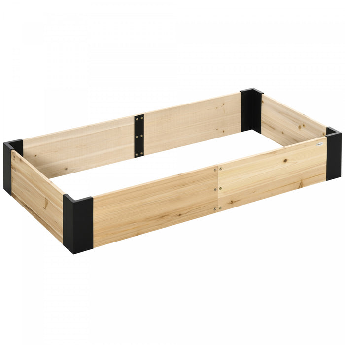 Outsunny 63\" X 32\" Raised Garden Bed With Metal Corner Bracket, Easy To Install Planter Box For Growing Vegetables, Flowers, Fruits, Herbs, And Succulents