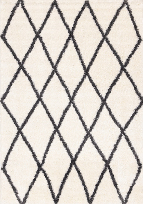 Fairmont White Grey Trellis Rug, 7'10\" x 10'6\" Indoor Area Rug