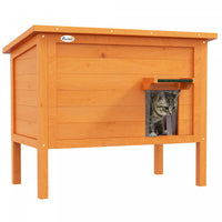 Pawhut Outdoor Cat House, Wooden Insulated Cat Shelter With Asphalt roof, removable Floor, Foam, For