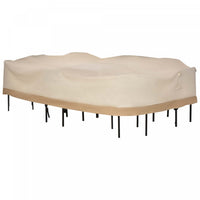 Outsunny Oval Patio Table And Chair Set Cover, Beige/coffee Sofa Set