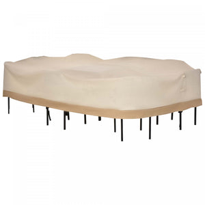 Outsunny Oval Patio Table And Chair Set Cover, Beige/coffee Sofa Set