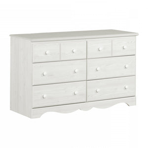 Summer Breeze 6-Drawer Dresser - White Pine