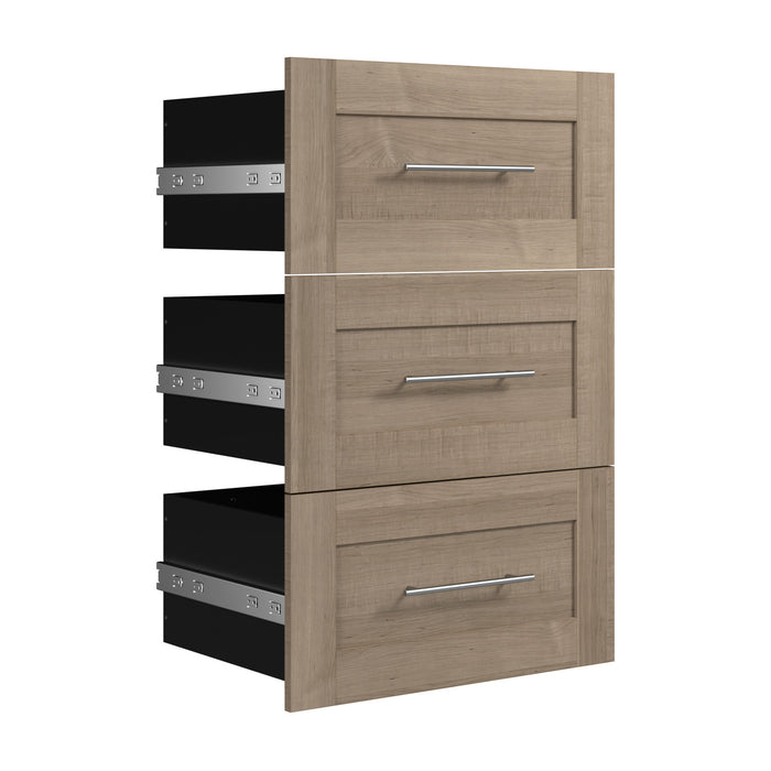 Bestar Pur 3-Drawer Set for Pur 25 W Closet Organizer - Ash Grey