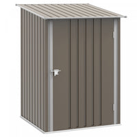 Outsunny 3.3' X 3.4' Lean-to Garden Storage Shed, Outdoor Galvanized Steel Tool House With Lockable