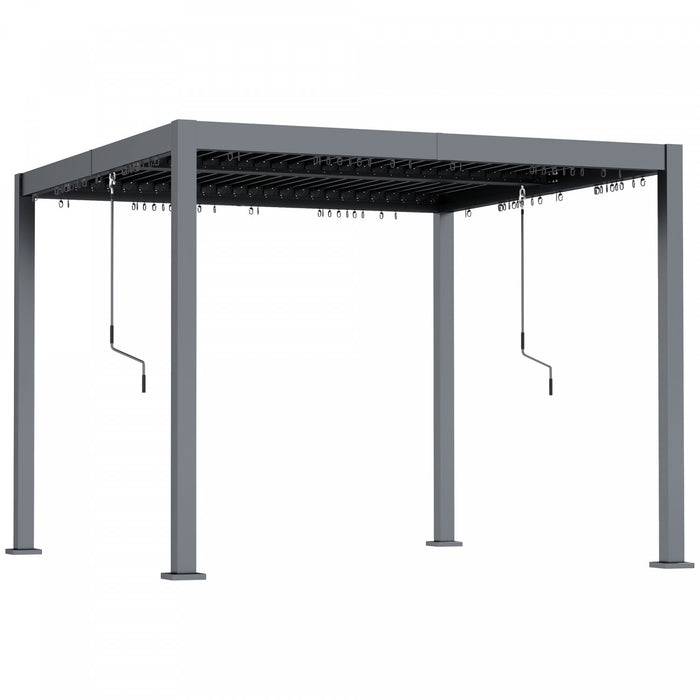 Outsunny 10' X 10' Louvered Pergola With Adjustable Roof & Aluminum Frame