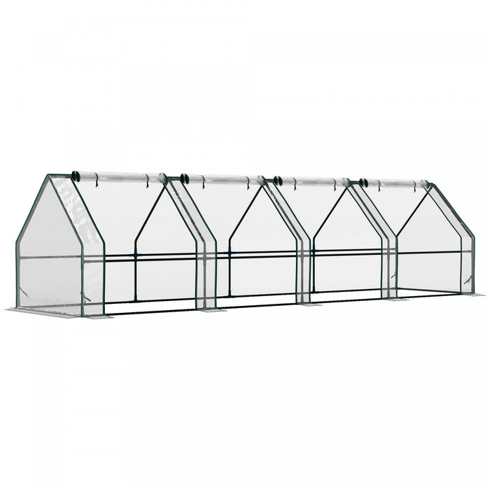 Outsunny 12' X 3' X 3' Portable Greenhouse, Tunnel Greenhouse Clear