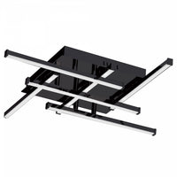 Dainolite Summit LED Flush Mount 20w Matte Black White Acrylic Diffuser Lamp