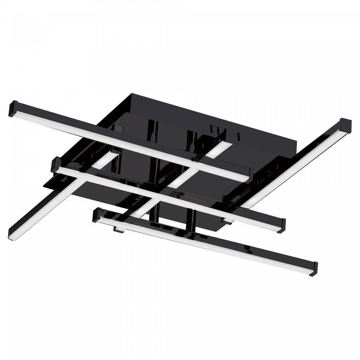 Dainolite Summit LED Flush Mount 20w Matte Black White Acrylic Diffuser Lamp