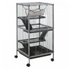 Pawhut 4-tier Rolling Small Animal Cage Pet Mink Chinchilla Small Cat Hutch Pet Play House With Hammock Platform, Ramp,removable Tray For Pet Mink, Chinchilla, Small Cat