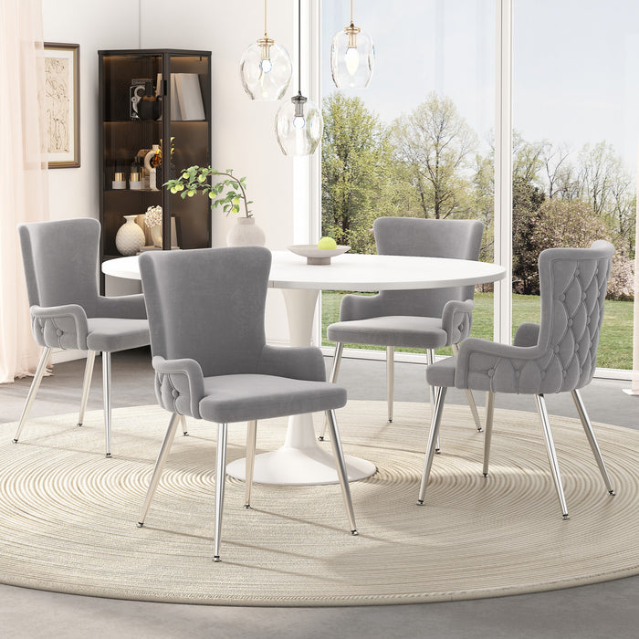 Sophia Modern 5pc Dining Set with table and Chairs,Grey Dining Room Set