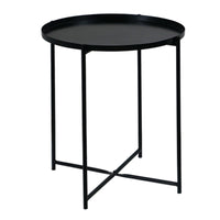 Luce Lumen Matte Metal Accent Table - Black