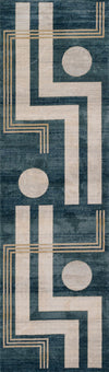 Erisa Contemporary 2'2\" x 7'7\" Runner Rug in Blue Indoor Area Rug