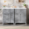 Aura 48 Inch Double Sink Vanity Combo with Drawers and Cabinet, Gray