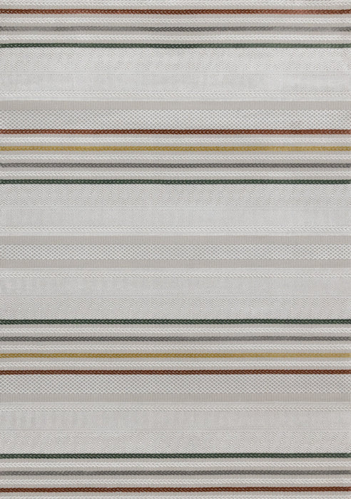 London Multi-Coloured Striped Area Rug - 5'3\" x 7'7\"