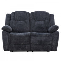 Renner 59 in. Upholstered Manual Reclining Loveseat with Lever - Dark Grey 