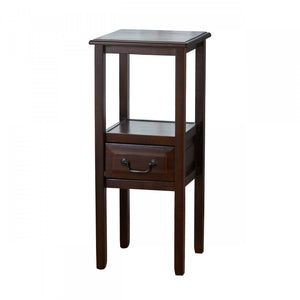 Veromca Chairside Wood Table With Storage And Shelf - Walnut Brown