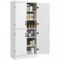 HOMCOM Kitchen Pantry Storage Cabinet, 6-tier Pantry with 4 Doors, White