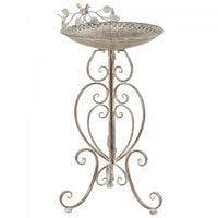 Outsunny Bird Bath with Bird Statues, Vintage Garden BirdBath, Brown