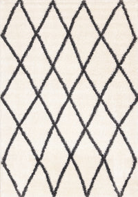 Fairmont White Grey Trellis Rug, 5'3