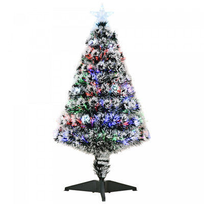 Homcom 3ft Pre-lit Optical Fiber Artificial Christmas Tree With 12 Led Lights And 90 Branches|Homcom Arbre De Noel Artificiel En Fibre Optique Pre-illumine De 0.9 M Avec 12 Lumieres Led Et 90 Branches