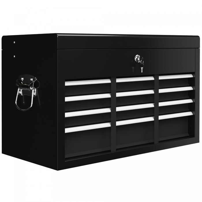 Homcom 6 Drawer 24\" Metal Tool Box With Top Case, Ball Bearing Slides