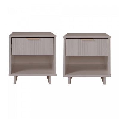 Granville Modern 18" Nightstand in Light Gray (1-Drawer) - Set of 2 | Table de nuit Granville Moderne 18" en gris clair (1 tiroir) - Lot de 2