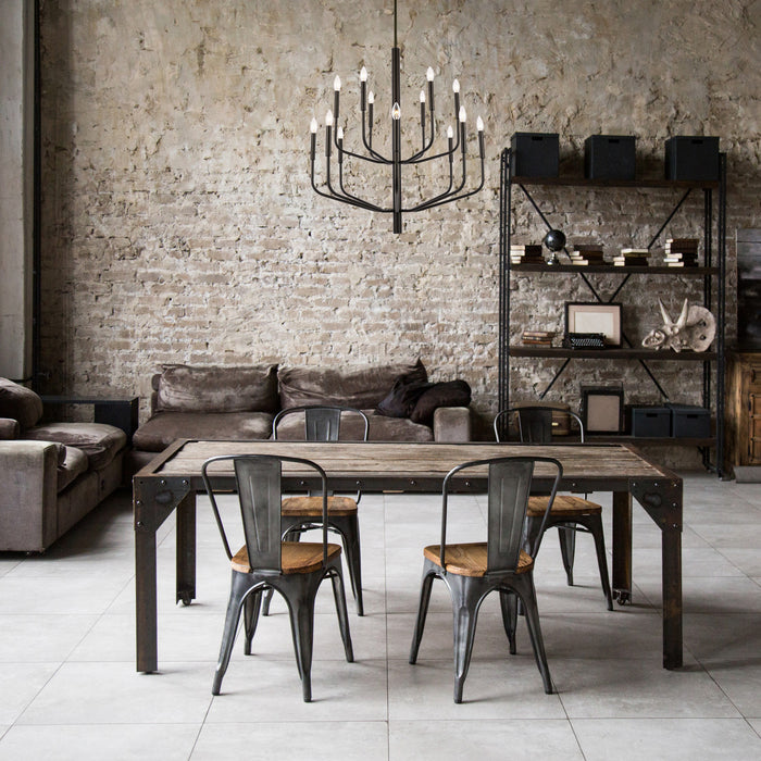 Dainolite Eleanor 14 Light Chandelier Matte Black Lamp