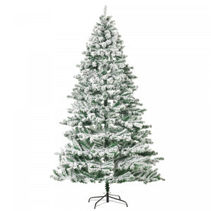 Homcom 7ft Artificial Snow Flocked Christmas Tree With 1083 Branch Tips