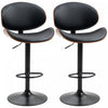 HOMCOM Bar Stools Set of 2 with Curved Back and Footrest