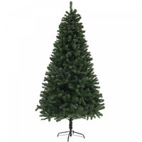 HOMCOM 7.5ft Artificial Christmas Tree with Auto Open, Steel Base, Green