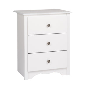 Monterey 3-Drawer Tall Nightstand - White