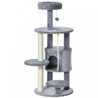 Pawhut Cat Tree For Indoor Cats, 44 Inches Multi-level Cat Tower, Climbing Activity Center With Jute