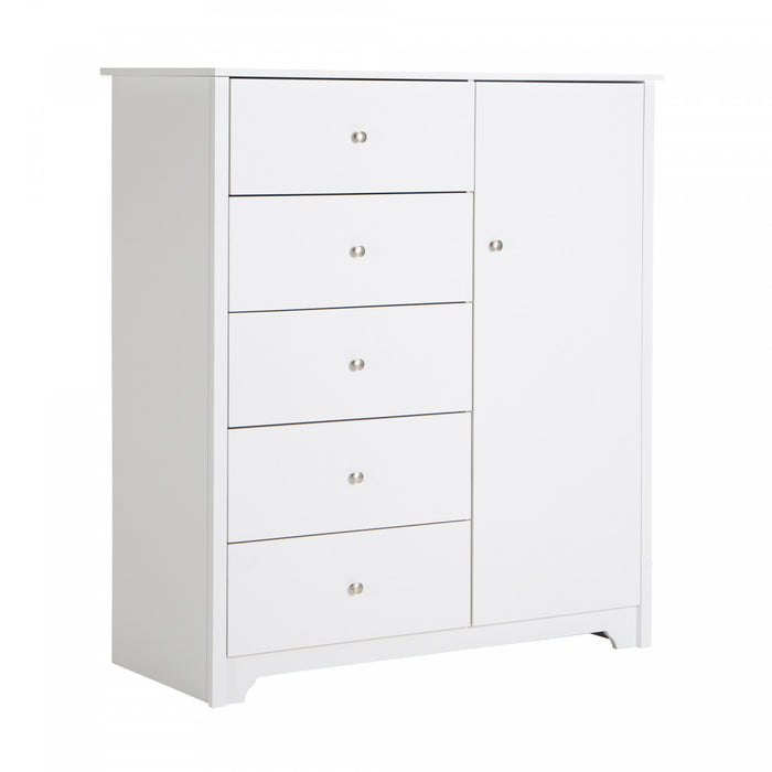 Vito Door Chest With 5 Drawers - Pure White 