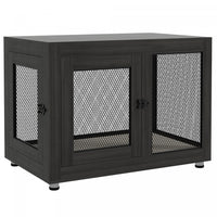 Pawhut Double-door Dog Crate Furniture For Medium Small Dogs, Pet Crate End Table With Water-resista