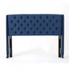 Hansen Upholstered Wingback Headboard With Button Tufting,king Size,dark Navy