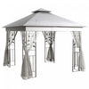 Outsunny 10' X 10' Patio Gazebo, Outdoor Gazebo Canopy, Light Grey