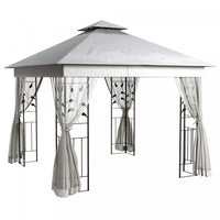 Outsunny 10' X 10' Patio Gazebo, Outdoor Gazebo Canopy, Light Grey