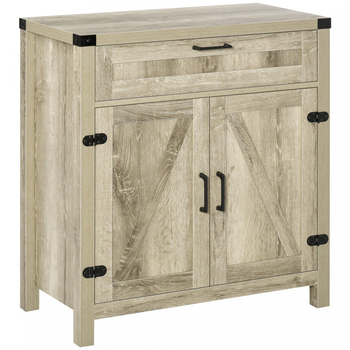 HOMCOM Farmhouse Sideboard Buffet Cabinet with Drawer and Adjustable Shelf
