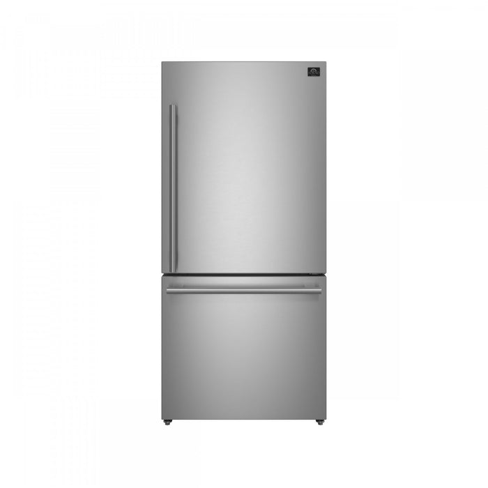 Forno Milano Espresso 31 Inch Bottom Freezer, Stainless Steel, 17.2 cu.ft. - FFFFD1785-31S