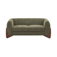 Lillian Solid Wood Modern Boucle Upholstered Loveseat Comfort Seating,Green 
