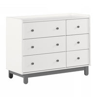 Bebble Six-Drawer Double Dresser - Soft Grey/White