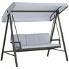 Outsunny 3 Seater Patio Swing Chair, Outdoor Swing Seat, Light Grey